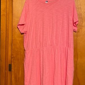 Old Navy NWOT knee length 3x bubble gum pink elastic waist dress